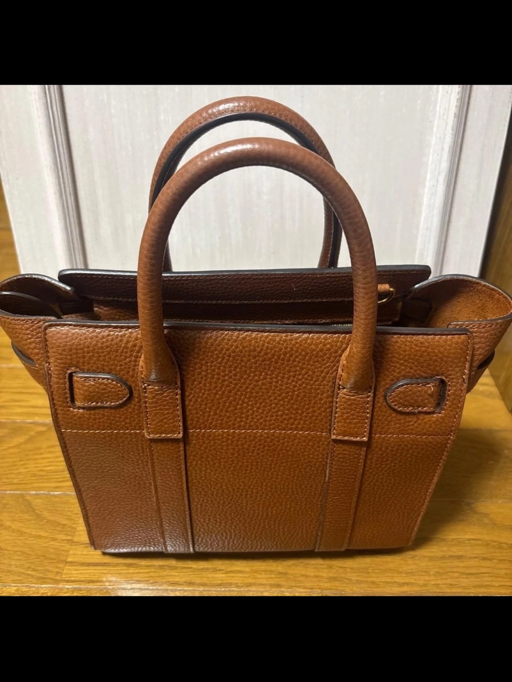 Mulberry Chestnut Brown Pebbled Leather Top-Handle Satchel - Picture 2 of 11